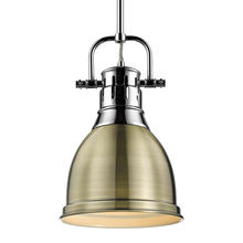  3604-S CH-AB - Duncan Small Pendant with Rod